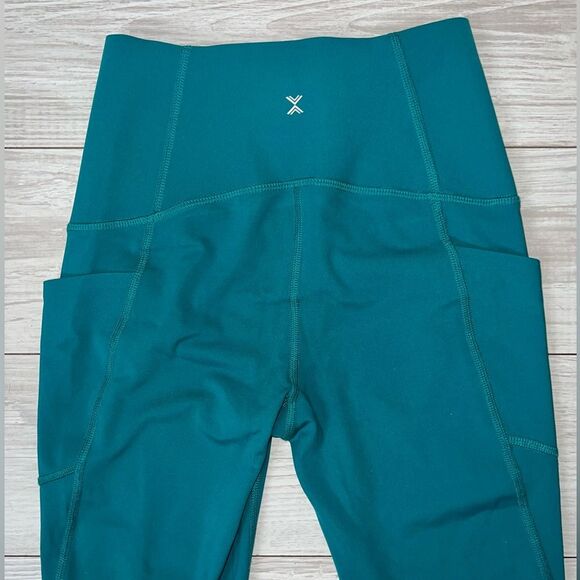 Xersion Anti Odor 7/8 Ankle Leggings High Rise Womens Size small Aqua Green - Picture 7 of 9
